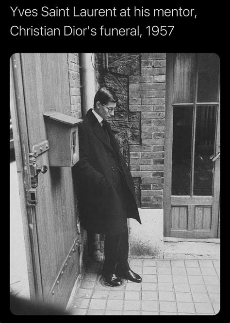 yves saint laurent at christian dior's funeral